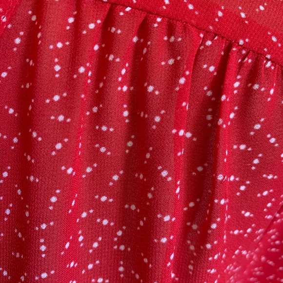 Urban Outfitters Bow Tie Blouse coincidence & chance Red White Dot Small S - Picture 10 of 15